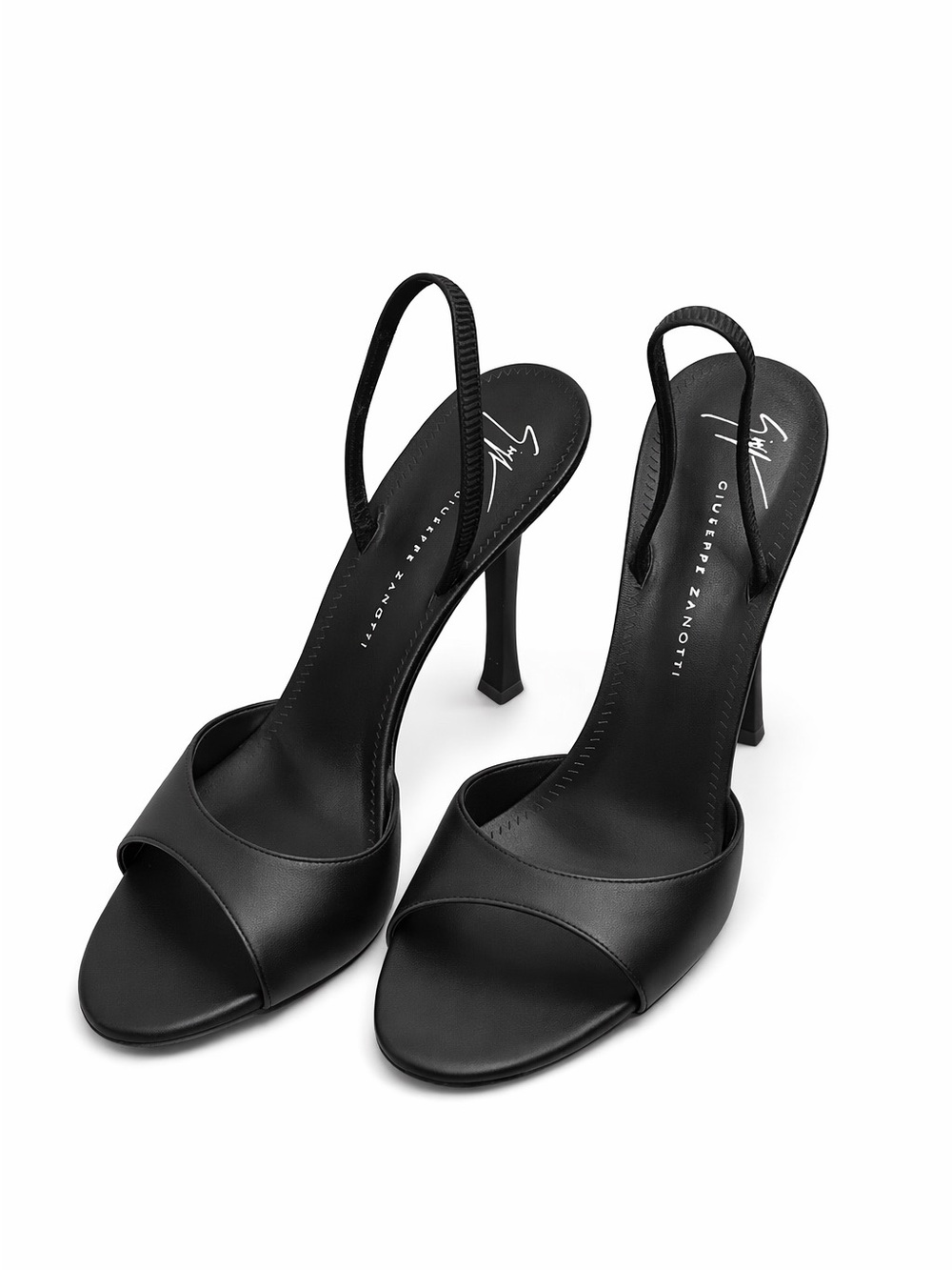 Giuseppe Zanotti Black Open-Toe Slingback Stiletto Heels